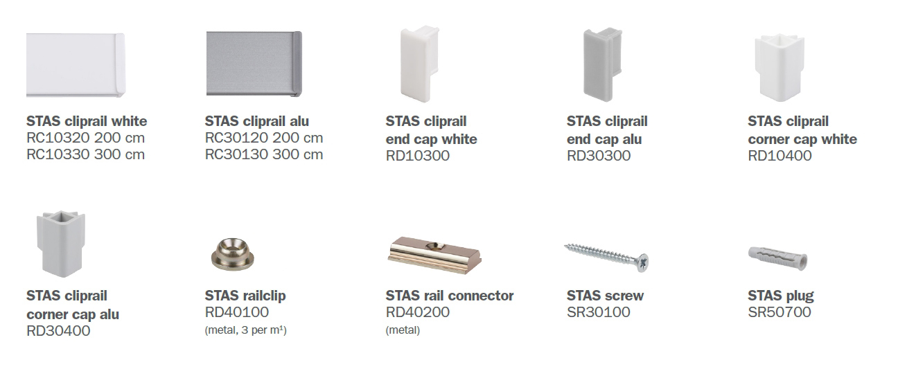 STAS cliprail parts